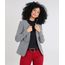 Blazer-Feminino-Estampado-Xadrez-com-Bolsos-Preto-9440892-Preto_1