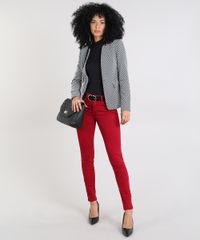 Blazer-Feminino-Estampado-Xadrez-com-Bolsos-Preto-9440892-Preto_3