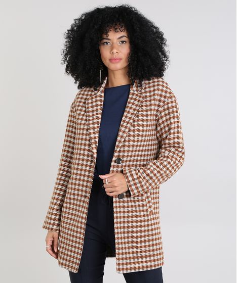 casaco xadrez feminino