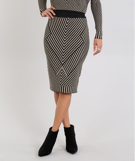 Saia-Feminina-Midi-em-Trico-Estampada-Geometrica-Kaki-9361588-Kaki_1