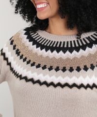 Sueter-Feminino-com-Estampa-Geometrica-em-Trico-Kaki-9426816-Kaki_4