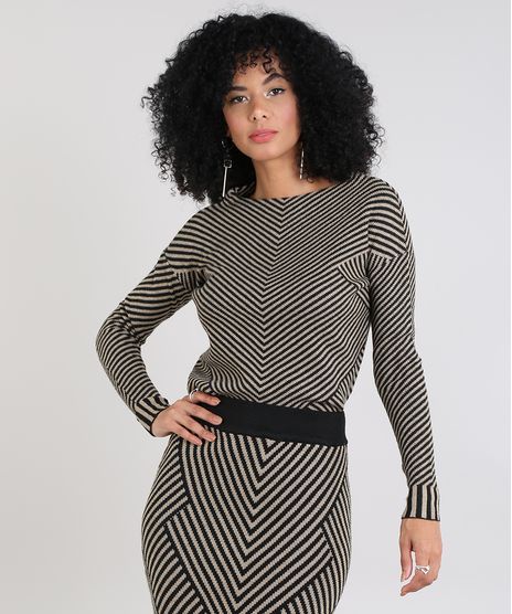 Sueter-Feminino-Estampado-Geometrico-em-Trico-Kaki-9360216-Kaki_1