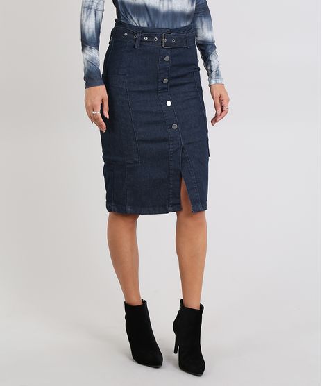 Saia-Jeans-Feminina-com-Cinto-e-Ilhos-Azul-Escuro-9587509-Azul_Escuro_1