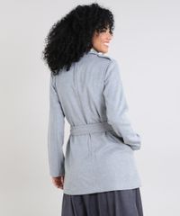Casaco-Feminino-Longo-com-Bolsos-e-Faixa-para-Amarrar-Cinza-Mescla-Claro-9428189-Cinza_Mescla_Claro_2