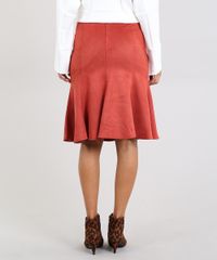 Saia-Feminina-em-Suede-com-Recortes-Coral-9445333-Coral_2