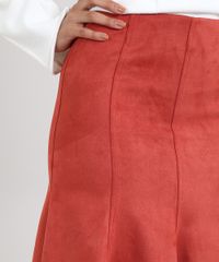 Saia-Feminina-em-Suede-com-Recortes-Coral-9445333-Coral_4