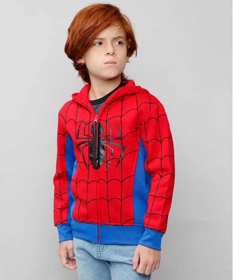 Blusao-Infantil-Homem-Aranha-com-Capuz-em-Moletom-Vermelho-8468788-Vermelho_1