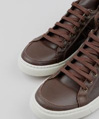 Sapatenis-Masculino-em-Couro-Cano-Alto-com-Recortes-Marrom-Escuro-9565768-Marrom_Escuro_2