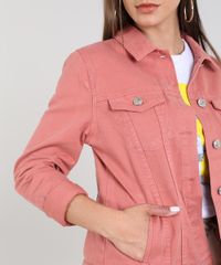 Jaqueta-de-Sarja-Feminina-com-Bolsos-Rosa-Escuro-9573569-Rosa_Escuro_4