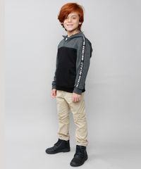 Blusao-Infantil-com-Capuz-e-Meio-Ziper-em-Moletom-Cinza-Mescla-Escuro-9367324-Cinza_Mescla_Escuro_3