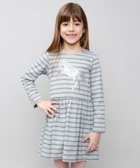 Vestido-Infantil-Listrado--Unicornio--com-Paetes-Manga-Longa-Cinza-Mescla-9537309-Cinza_Mescla_1
