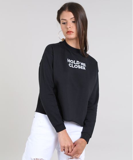 Blusao-Feminino--Hold-me-Closer--Decote-Redondo-em-Moletom-Preto-9506225-Preto_1