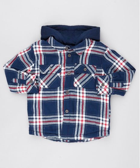 Jaqueta-Infantil-Acolchoada-Estampada-Xadrez-em-Flanela-com-Capuz-Azul-Marinho-9364252-Azul_Marinho_1