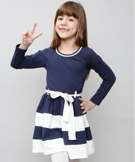 Vestido-Infantil-com-Recortes-e-Laco-Manga-Longa-Azul-Marinho-9537312-Azul_Marinho_1