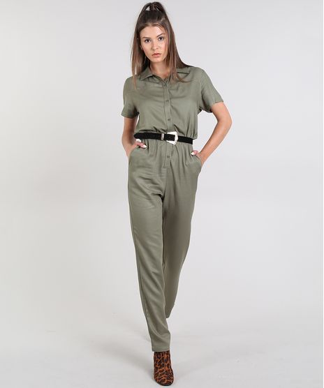 Macacao-Feminino-com-Bolsos-Manga-Curta-Verde-Militar-9605181-Verde_Militar_1