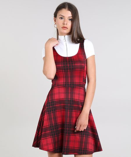 Vestido-Feminino-Curto-Evase-Estampado-Xadrez-Alca-Media-Vermelho-9569125-Vermelho_1