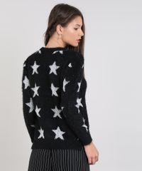 Sueter-Feminino-Estampado-com-Estrelas-em-Trico-com-Pelo-Preto-9360652-Preto_2