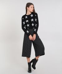 Sueter-Feminino-Estampado-com-Estrelas-em-Trico-com-Pelo-Preto-9360652-Preto_3