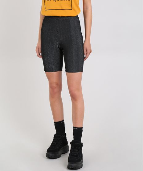 Bermuda-Feminina-Ciclista-com-Lurex-Preta-9575590-Preto_1