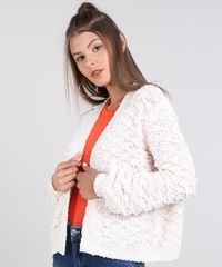 Capa-Feminina-Curta-Texturizada-em-Trico--Bege-9358879-Bege_1