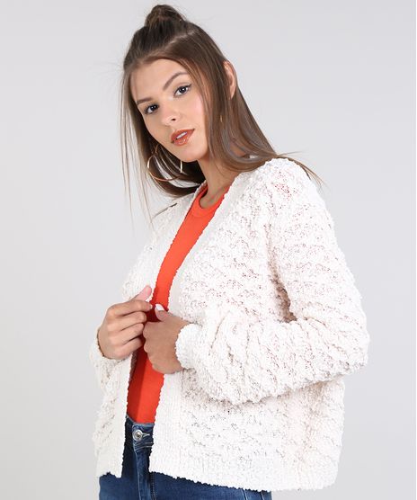 Capa-Feminina-Curta-Texturizada-em-Trico--Bege-9358879-Bege_1