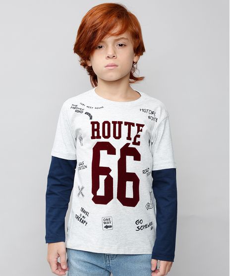 Camiseta-Infantil--Route-66--Manga-Longa-Cinza-Mescla-Claro-9527247-Cinza_Mescla_Claro_1