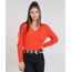 Sueter-Feminino-em-Trico-de-Chenille-Decote-V-Manga-Longa--Laranja-9431371-Laranja_1