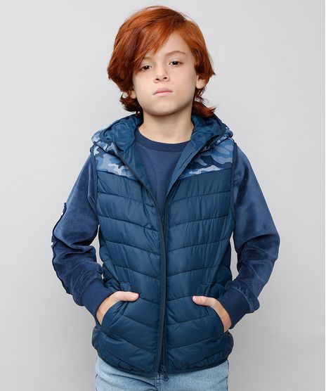 Colete-Puffer-Infantil-Camuflado-com-Gorro-Azul-Marinho-9363623-Azul_Marinho_1