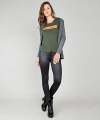 Blusa-Feminina--Texas-baby--com-Suede-Manga-Curta-Verde-Militar-9045820-Verde_Militar_3