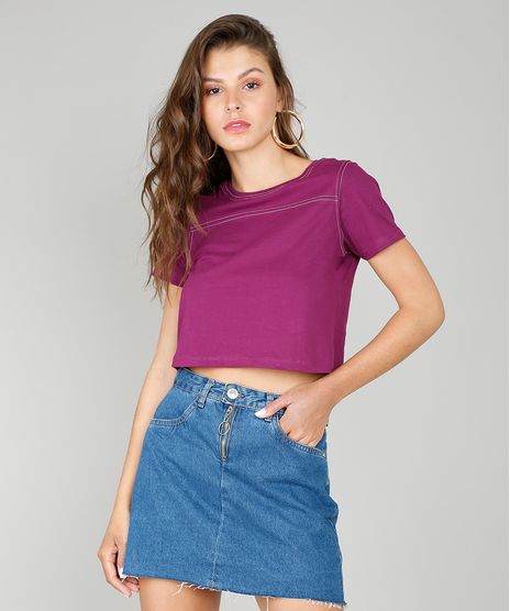 Blusa-Feminina-Basica-Cropped-com-Pesponto-Manga-Curta-Roxa-9582002-Roxo_1