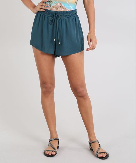 Short-de-Praia-Feminino-Texturizado-Verde-9509961-Verde_1