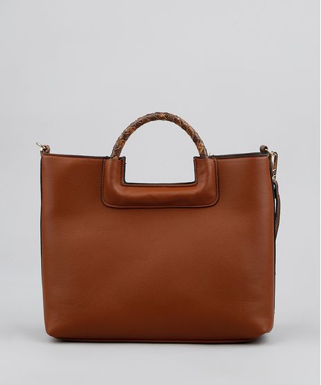 Bolsa-Feminina-Tote-Media-com-Alca-Croco-Marrom-9483483-Marrom_1