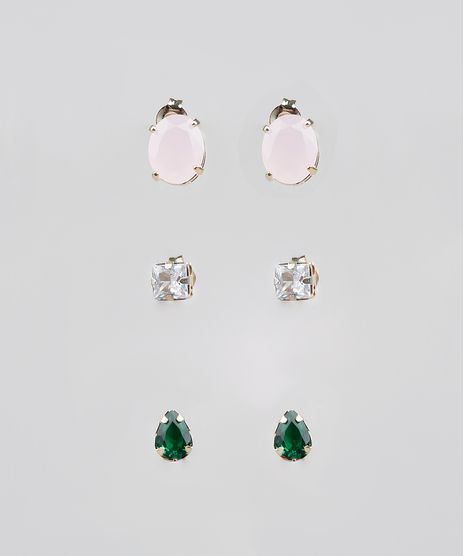 Kit-de-3-Brincos-Femininos-Folheados-com-Pedra-Zirconia-Dourado-9544825-Dourado_1