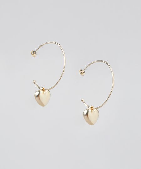 Brinco-Feminino-de-Argola-Folheado-com-Coracao-Dourado-9544821-Dourado_1
