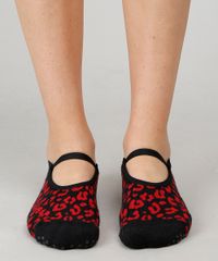Meia-Feminina-Sapatilha-Estampada-Animal-Print-Preta-9580267-Preto_4