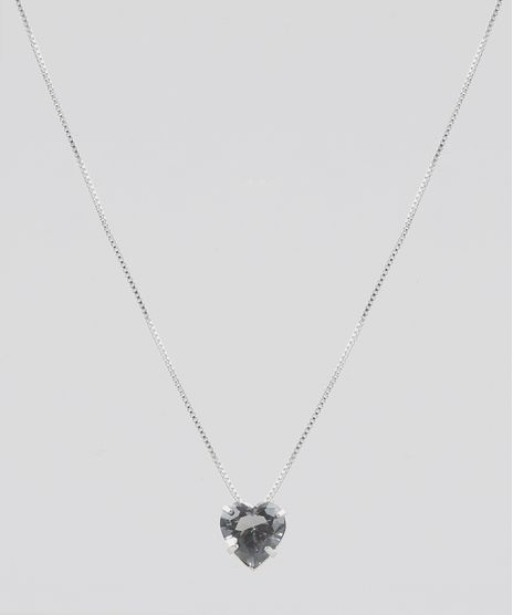 Colar-Feminino-Folheado-com-Pingente-de-Pedra-Zirconia-Prateado-9544830-Prateado_1