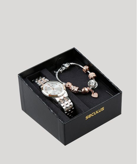 Kit-de-Relogio-Analogico-Seculus-Feminino---Pulseira---77009LPSVGA2K-Prateado-9611328-Prateado_1