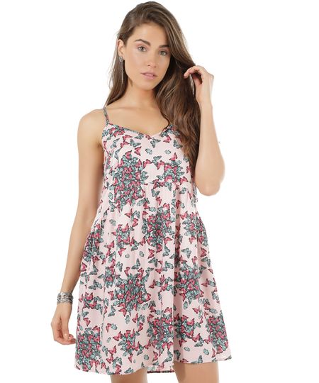 Vestido-Estampado-de-Borboletas-Rosa-Claro-8358327-Rosa_Claro_1