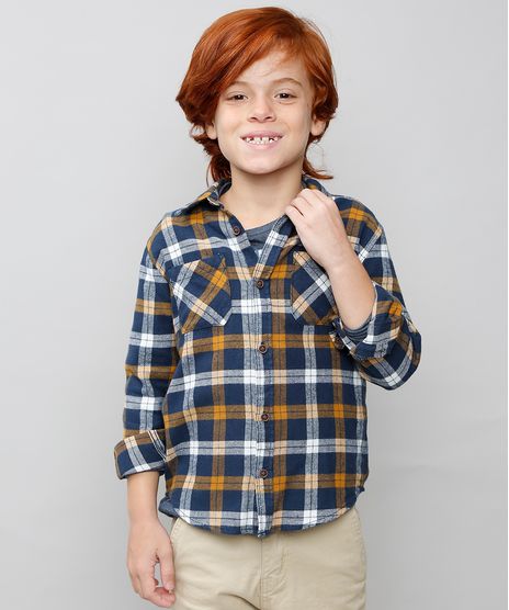 Camisa-Infantil-Estampada-Xadrez-Manga-Longa-Azul-Marinho-9382071-Azul_Marinho_1