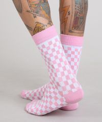 Meia-Masculina-Cano-Alto-Estampada-Quadriculada-Rosa-9242392-Rosa_3