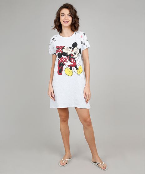 Camisola-Feminina-Mickey-e-Minnie-Estampada-Manga-Curta-Cinza-Mescla-Claro-9547558-Cinza_Mescla_Claro_1