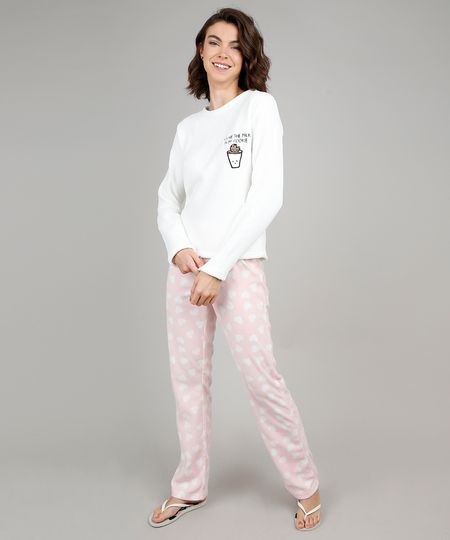 Pijama-de-Inverno-Feminino-Milk-e-Cookie-com-Bordado-em-Fleece-Manga-Longa-Off-White-9370817-Off_White_1