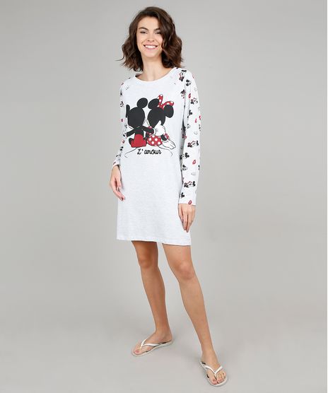 Camisola-Feminina-Mickey-e-Minnie-Estampada-Manga-Longa-Cinza-Mescla-Claro-9547556-Cinza_Mescla_Claro_1
