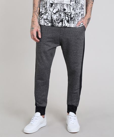 Calca-Masculina-Relaxed-em-Moletom-com-Faixa-Lateral--Cinza-Mescla-Escuro-9573337-Cinza_Mescla_Escuro_1 Calca-Masculina-Relaxed-em-Moletom-com-Faixa-Lateral--Cinza-Mescla-Escuro-9573337-Cinza_Mescla_Escuro_1