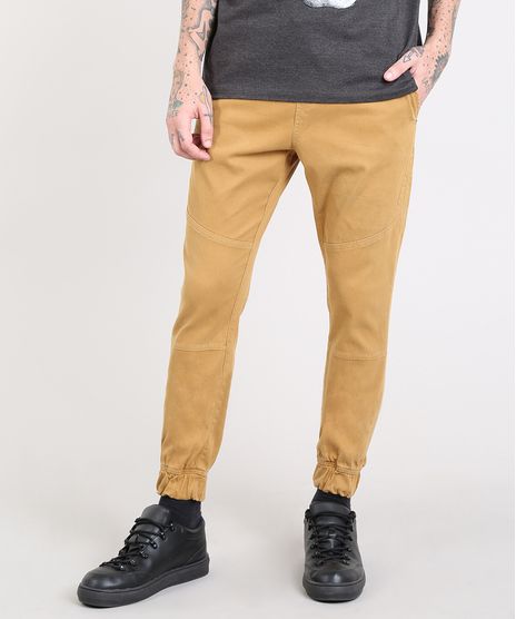 Calca-Masculina-Jogger-Canelada-com-Recorte-Caramelo-9571858-Caramelo_1