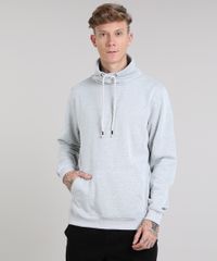 Blusao-Masculino-em-Moletom-com-Bolso-Gola-Alta-Cinza-Mescla-Claro-9349337-Cinza_Mescla_Claro_1