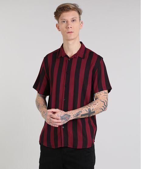 Camisa-Masculina-Listrada-Manga-Curta-Vinho-9527326-Vinho_1