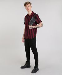 Camisa-Masculina-Listrada-Manga-Curta-Vinho-9527326-Vinho_3