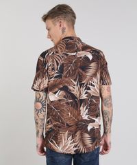 Camisa-Masculina-Estampada-de-Folhagem-Manga-Curta-Preta-9527329-Preto_2