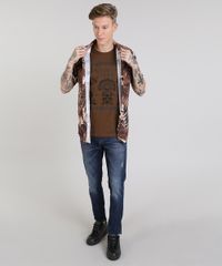 Camisa-Masculina-Estampada-de-Folhagem-Manga-Curta-Preta-9527329-Preto_3